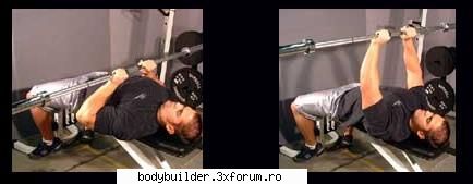 Triceps - Impins cu bara cu priza apropiata - Exercitii pentru culturism